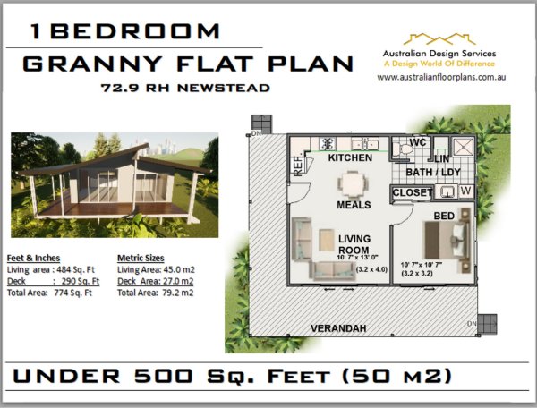 NEW FLOOR PLANS-1 bedroom granny flat